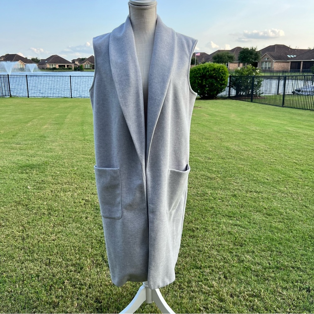Joie Women's Gray Duster Sleeveless Coat vest